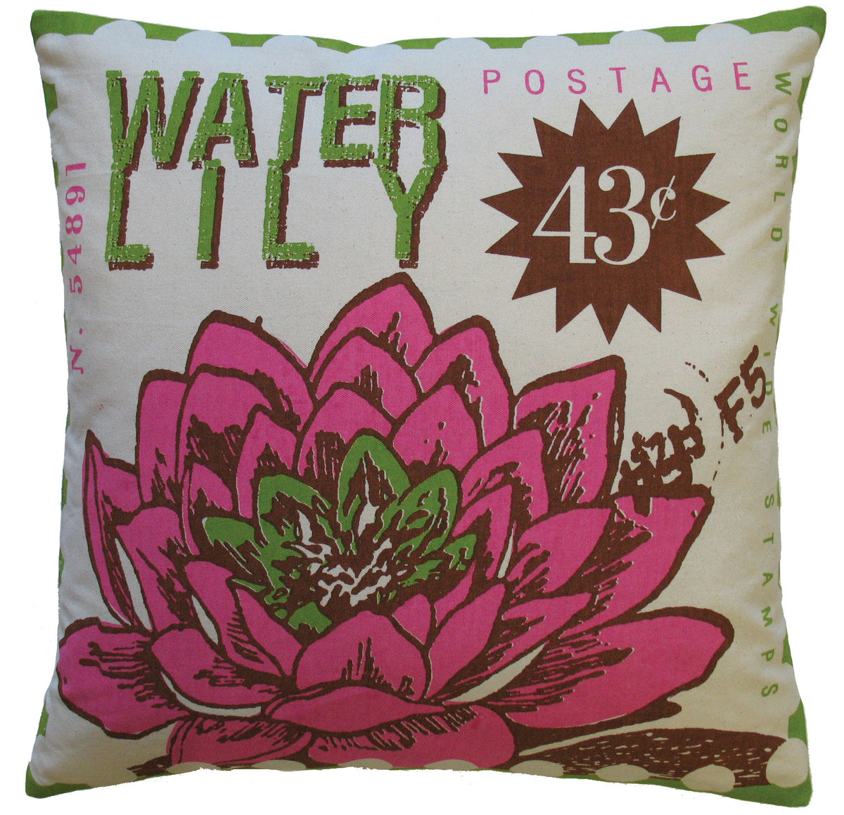 Postage: 91689 Water Lily Pillow (20x20)